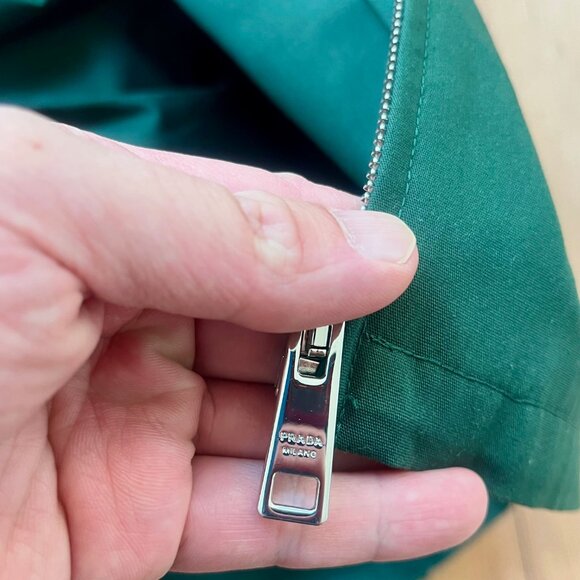 Prada Cotton Blend Blouson Jacket - Green, Size 48 - Picture 9 of 11